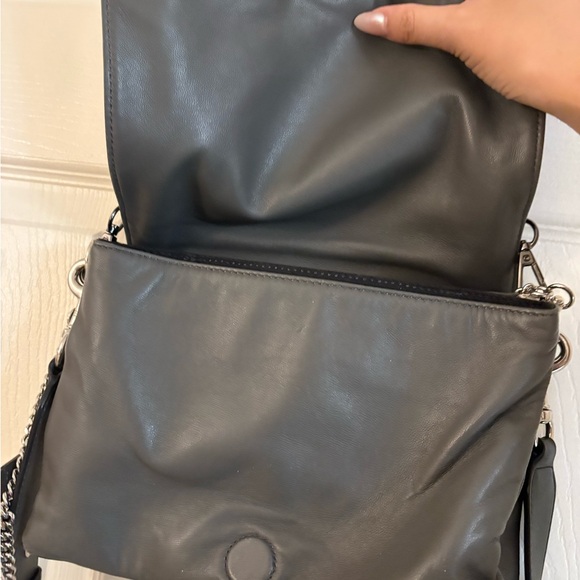 Allsaints Stylish Grey Leather Shoulder chain Bag - Picture 4 of 9